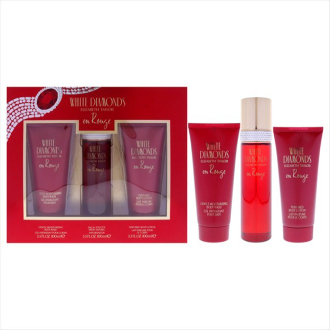 Picture of ELIZABETH TAYLOR WHITE DIAMONDS EN ROUGE EDT 3 PIECE GIFT SET